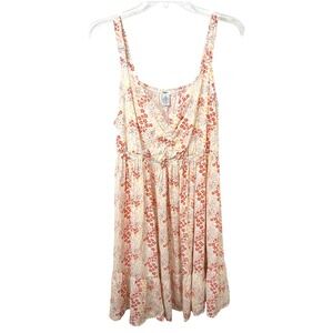Rue21 Plus Size 2X Mini Dress Floral Sun Orange Yellow Beachy Coquette 1761